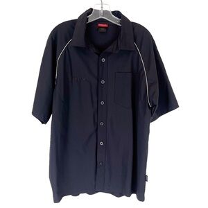 Trek Button Up Nylon Black Shirt Size M